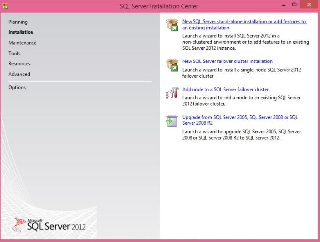 choose Installation tab 